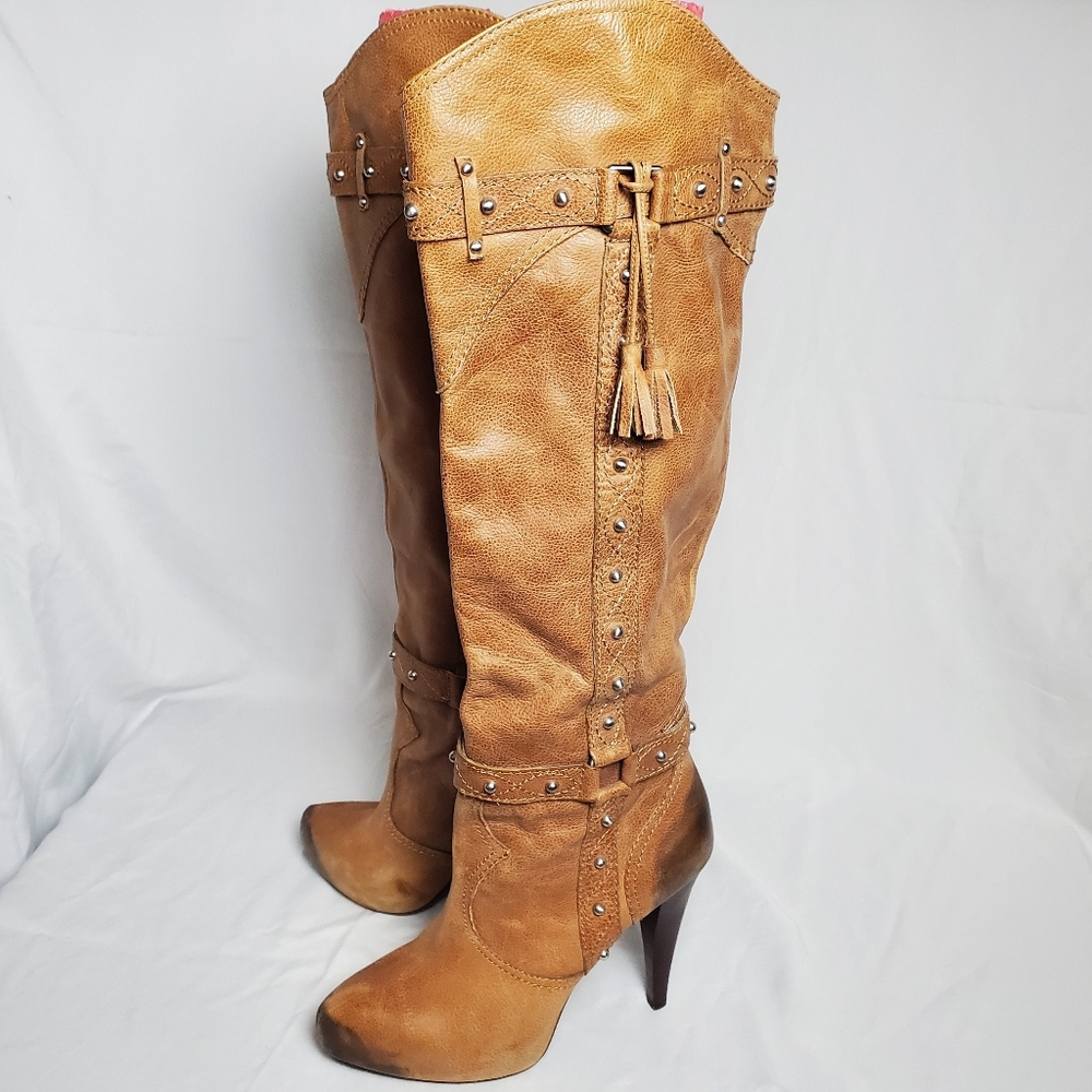 Gianni Bini Womens High Heeled Tassle Boots 8M